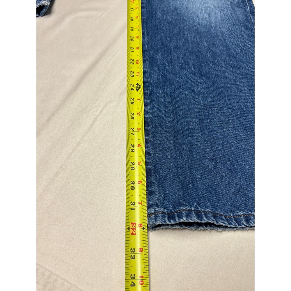 FRAME Le Slouch Straight Leg Paneled Button Fly Jeans Medium Wash Womens 32X32 - Picture 9 of 11